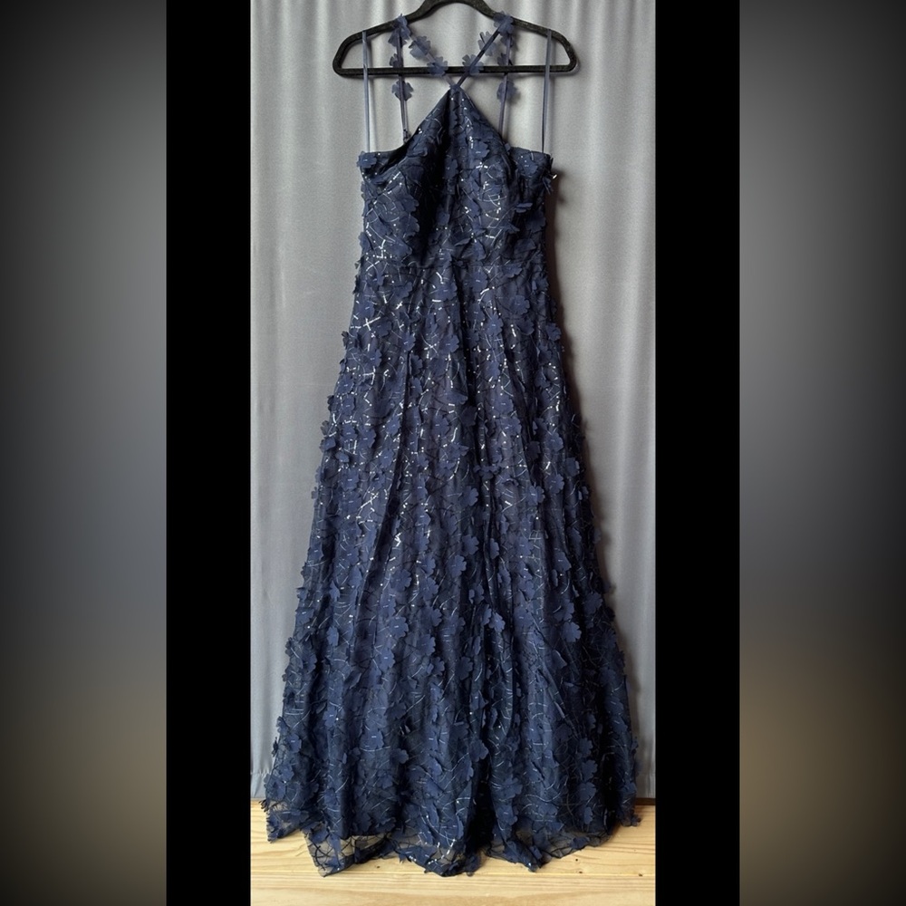 Eliza J Navy Embellished Halter Maxi Dress - Picture 8 of 11